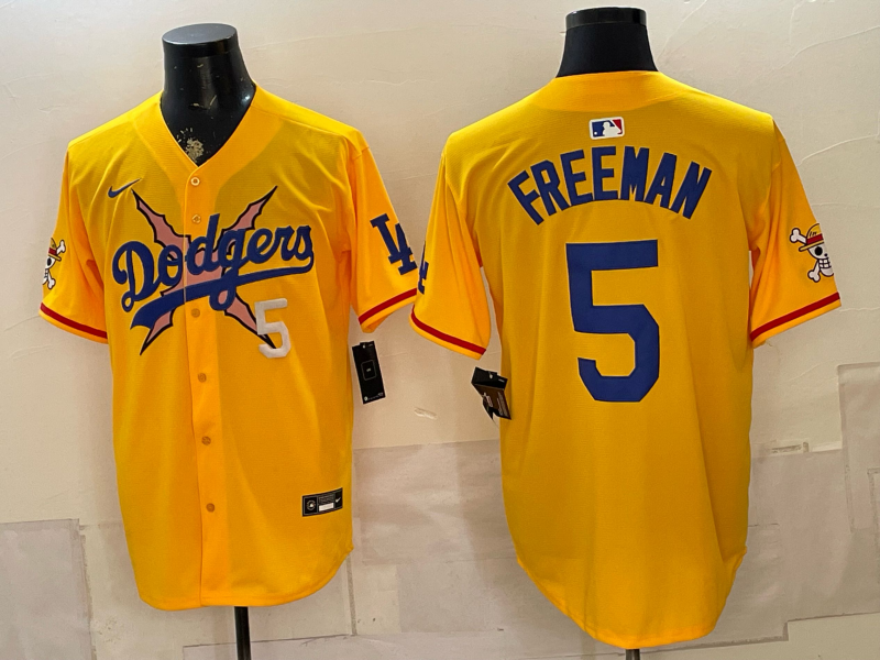 Men Los Angeles Dodgers #5 Freeman yellow Game 2026 Nike MLB Jersey 07170015